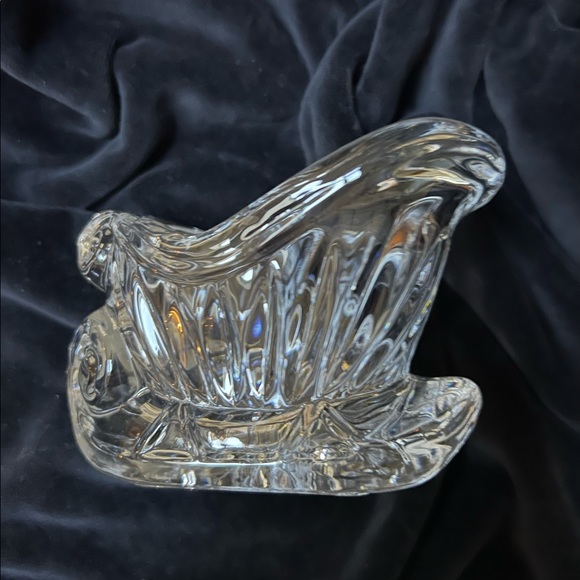 Vintage Lead Crystal Sleigh/Votive Holder, 24%Lead Crystal, Made in USA - Picture 4 of 11